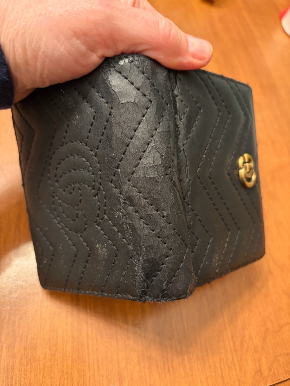 Gucci GG Marmont Card Case Women’s Wallet Black Leather Chevron Quiet Luxury - Picture 12 of 12